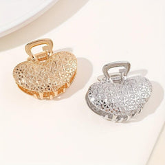 2pcs Heart Shaped Hair Claw Clip Alloy Ponytail Holder for Women Girls