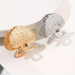 2pcs Heart Shaped Hair Claw Clip Alloy Ponytail Holder for Women Girls