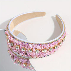 Crystal Beaded Wide Headband for Wedding Bridal Hair