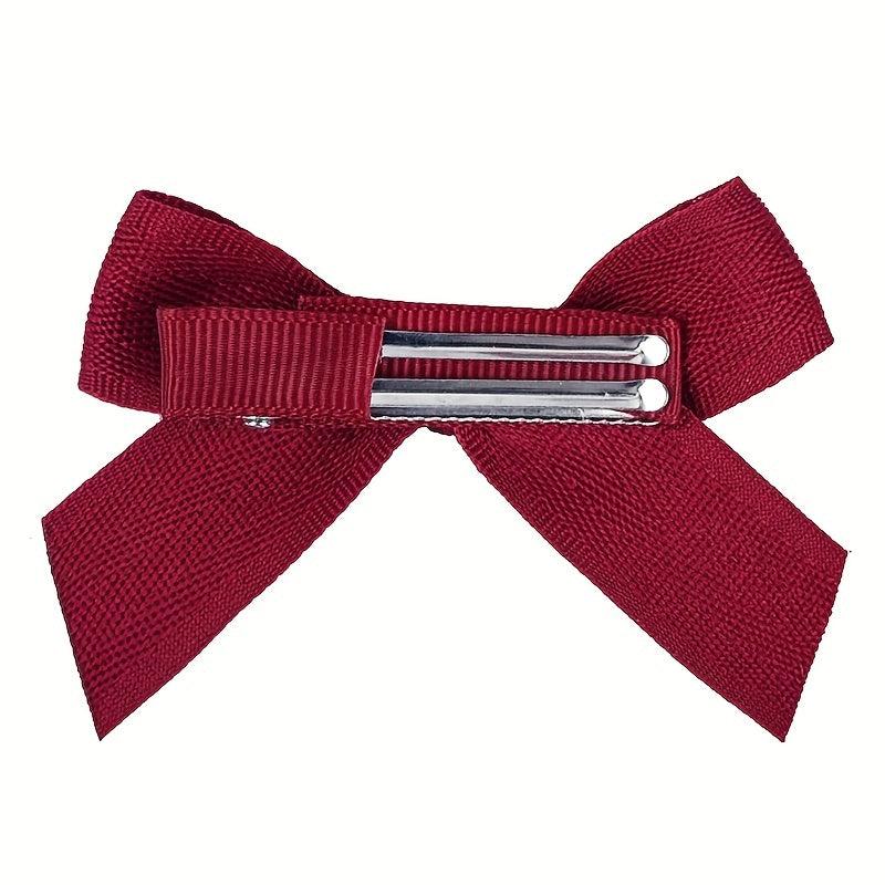 2pcs Red Wine Bowknot Hair Clip Sweet Hair Clip For Side Hair Bang Braids