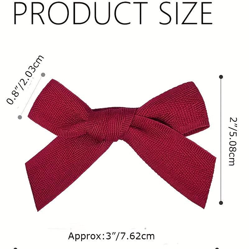 2pcs Red Wine Bowknot Hair Clip Sweet Hair Clip For Side Hair Bang Braids