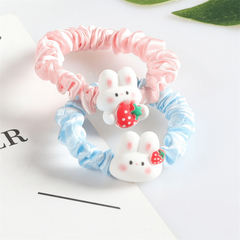 Bunny Rabbit Ruched Hair Ties Scrunchies Cartoon Hair Accessories
