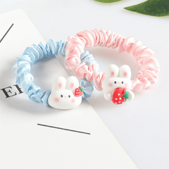 Bunny Rabbit Ruched Hair Ties Scrunchies Cartoon Hair Accessories