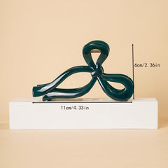 3pcs Glossy Hair Claw Bowknot Shape Shark Claw Hair Clip Hair Accessories
