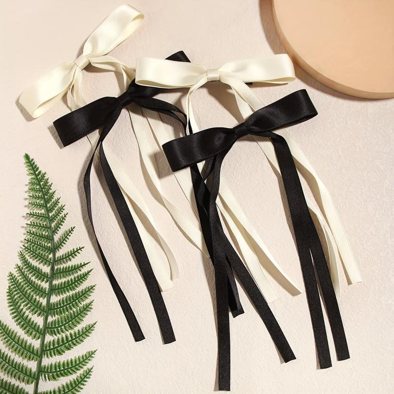 4pcs Ribbon Bow Hair Clip Sweet Duck Billed Clip