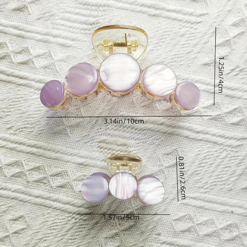 2pcs Sweet Purple Hair Claw Nonslip Shark Claw Style Hair Claw For Women Girls