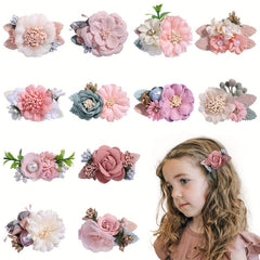 Baby Girls Flower Hair Clip Sweet Hair Clip For Side Hair Bang