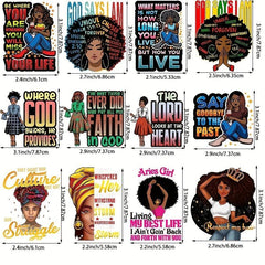 12pcs God Says I Am Iron On Bible Verse Iron On Patches Girls DIY Heat Transfer