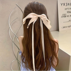 Ribbon Bow Hair Clip Duck Billed Clip For Side Hair Bang Braids