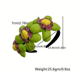 Green Flower Headband Soft Hair Accessories for Women Girls