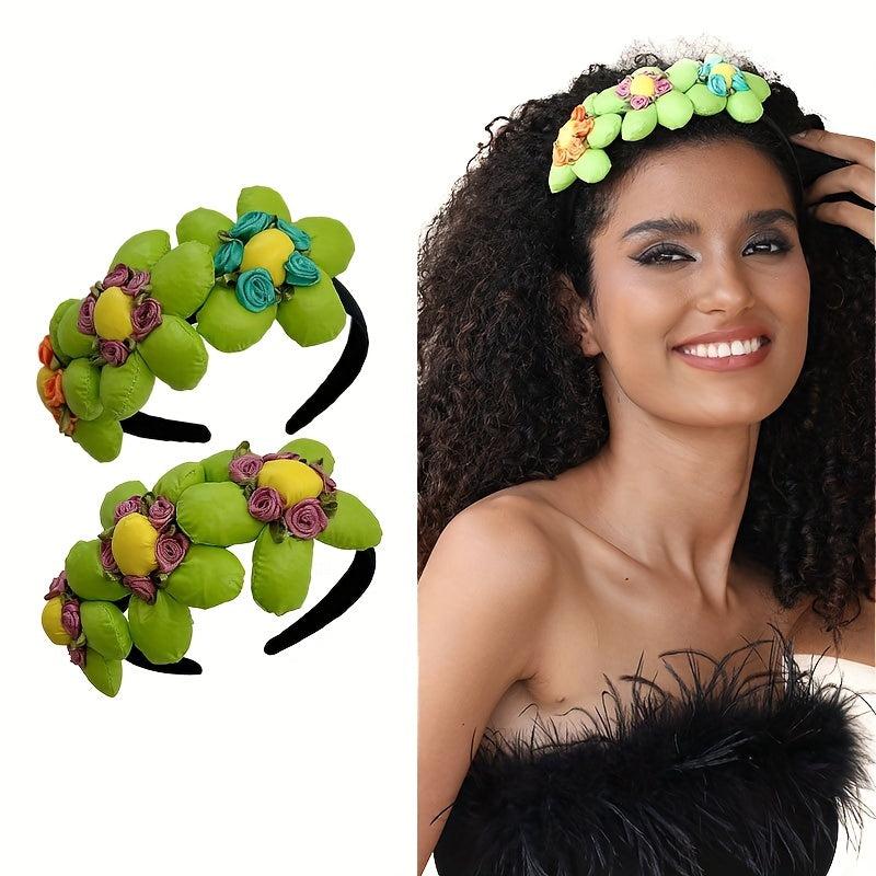 Green Flower Headband Soft Hair Accessories for Women Girls