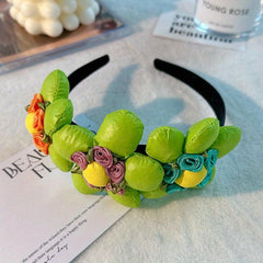 Green Flower Headband Soft Hair Accessories for Women Girls