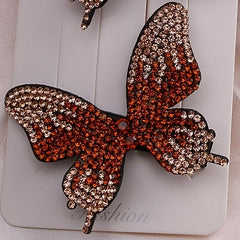 Rhinestone Butterfly Hair Clips Vintage Barrette Prom Accessories