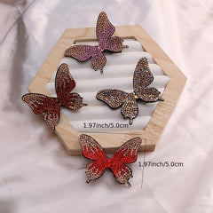 Rhinestone Butterfly Hair Clips Vintage Barrette Prom Accessories