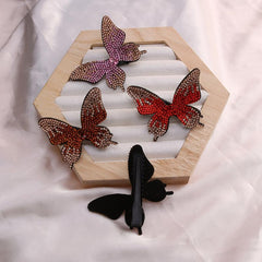 Rhinestone Butterfly Hair Clips Vintage Barrette Prom Accessories