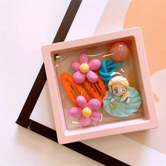 Baby Girls Hair Accessories Set - Flower Hair Tie & Princess Hair Clip
