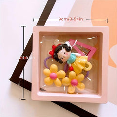 Baby Girls Hair Accessories Set - Flower Hair Tie & Princess Hair Clip