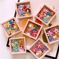 Baby Girls Hair Accessories Set - Flower Hair Tie & Princess Hair Clip