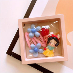 Baby Girls Hair Accessories Set - Flower Hair Tie & Princess Hair Clip