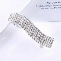 Rhinestone & Pearl Hair Clip French Barrette Accessory