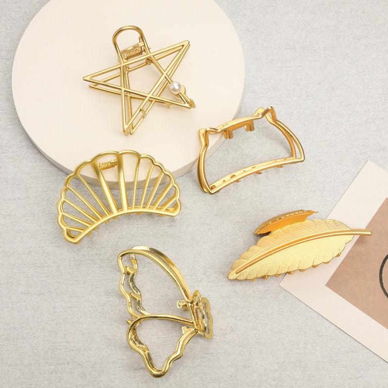 Large Metal Hair Claw Clips Hair Catch Barrette Jaw Clamp For Women