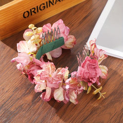 Vintage Flower Hair Comb Bridal Headdress for Beach Vacation