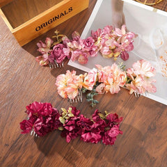 Vintage Flower Hair Comb Bridal Headdress for Beach Vacation