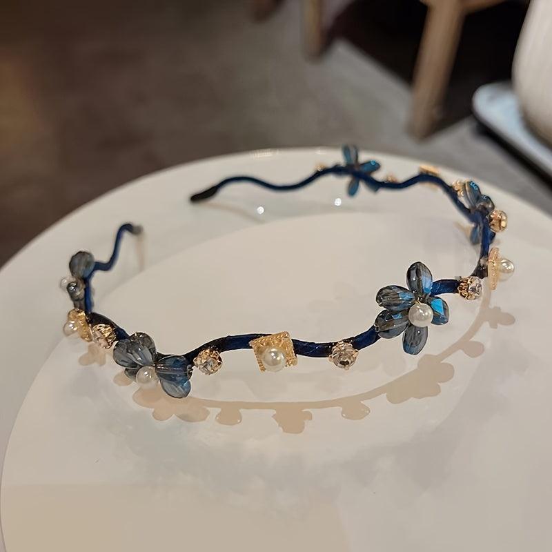 Crystal Flower Hairband Rhinestone Head Hoop Women's Headwear
