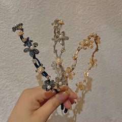 Crystal Flower Hairband Rhinestone Head Hoop Women's Headwear