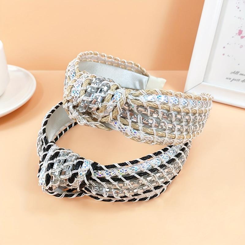 Boho Cross Knotted Headband Rope Braided Headdress Hair Accessories