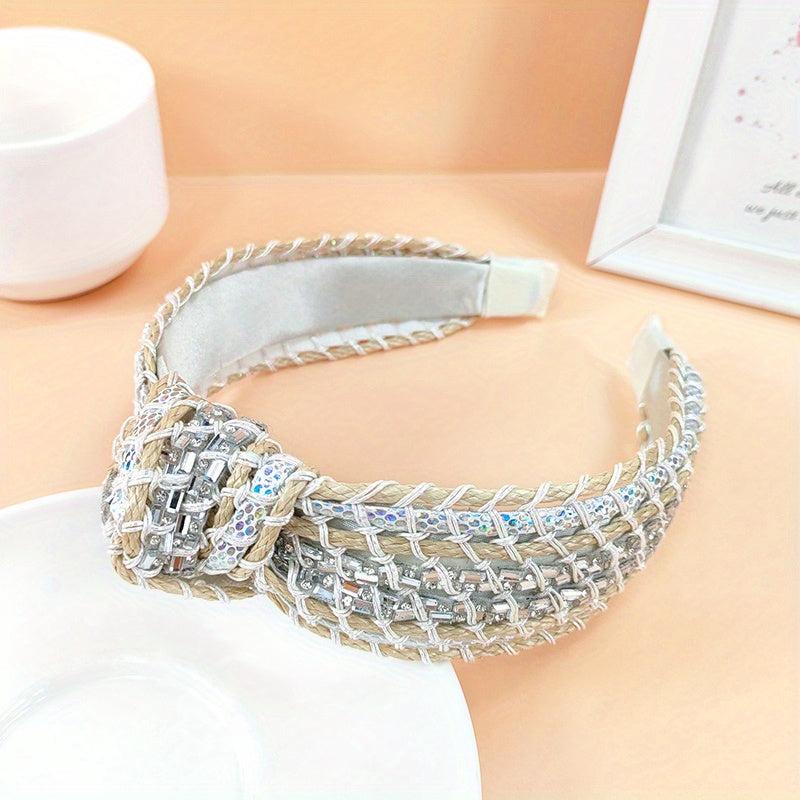 Boho Cross Knotted Headband Rope Braided Headdress Hair Accessories