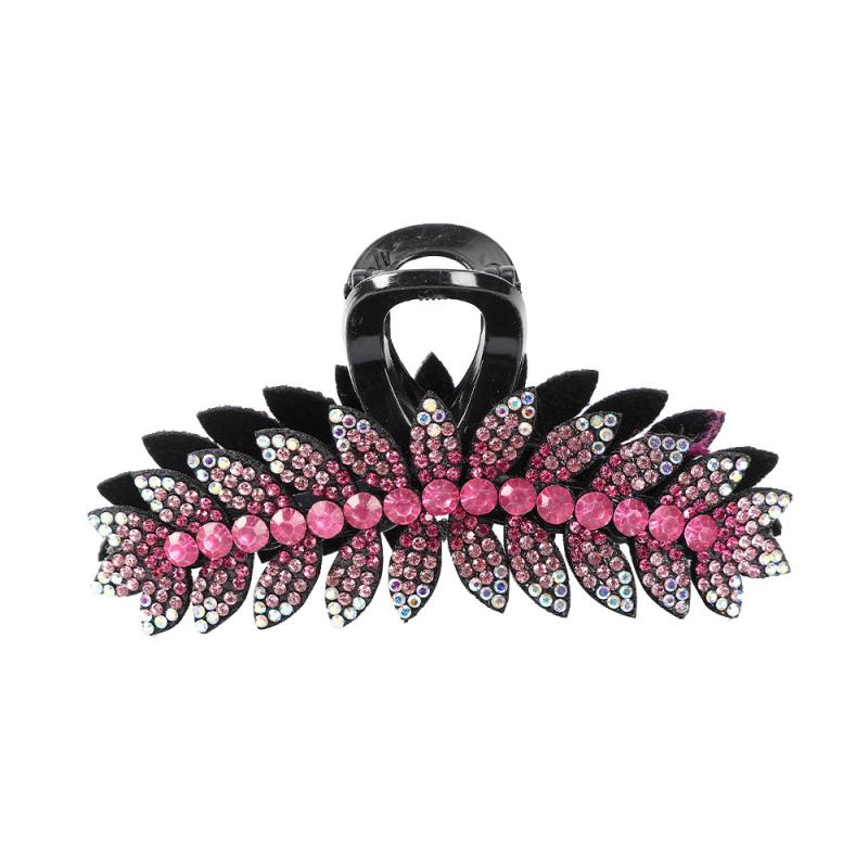 Crystal Leaf Hair Clips Vintage Rhinestone Barrette Jaw Clamp Hair Claws