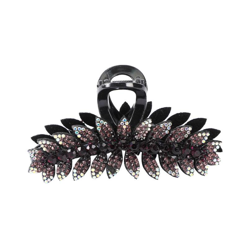 Crystal Leaf Hair Clips Vintage Rhinestone Barrette Jaw Clamp Hair Claws