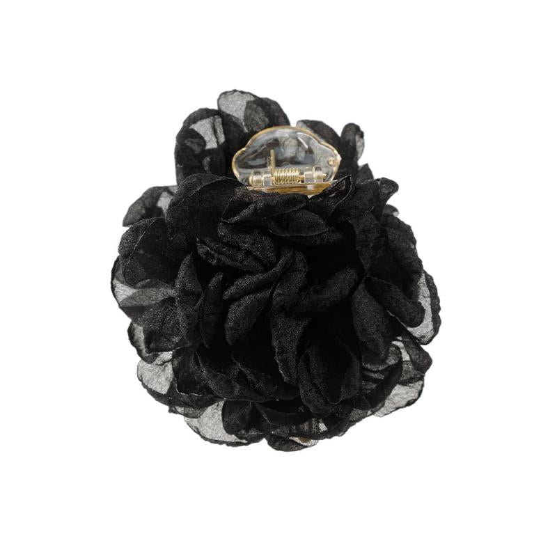 Large Fabric Flower Duck Billed Clip Ponytail Holder Nonslip Hair Claw
