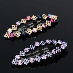 Vintage Rhinestone Snap Clip Metal Hair Clip