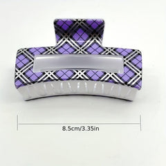 3pcs Plaid Hair Claw Ponytail Holder Hair Claw Clip