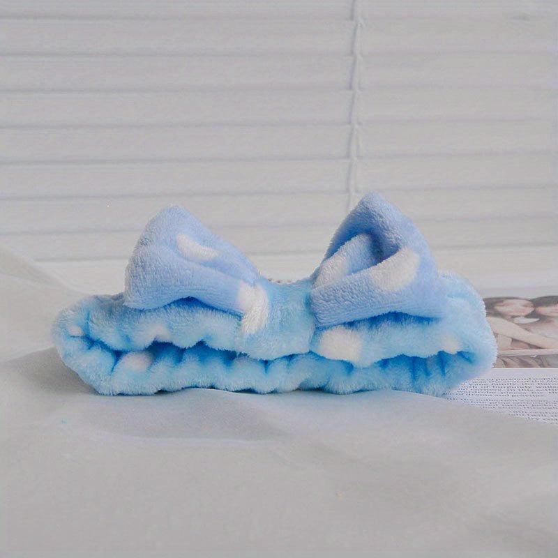 Coral Fleece Headband Bowknot Hair Band for Skincare