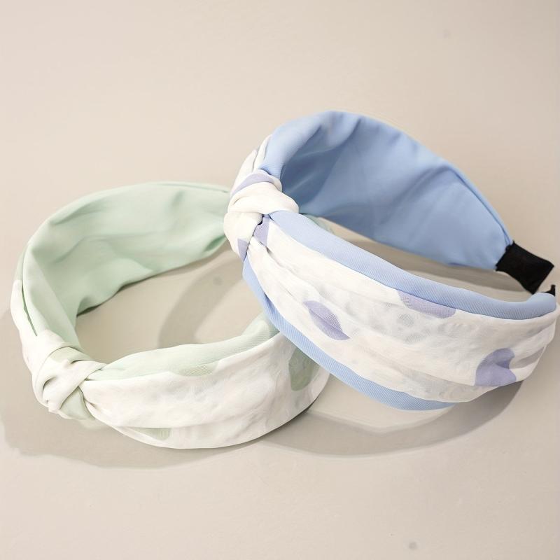Mesh Hairband Cloth Headband Wide Brim Headdress 2pcs Set