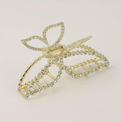 Alloy Butterfly Hair Claw Rhinestone Ponytail Holder
