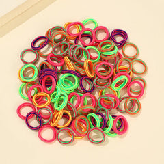 100pcs Mix Colors Stripe Hair Ties Hair Elastics For Girl