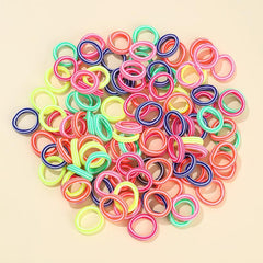 100pcs Mix Colors Stripe Hair Ties Hair Elastics For Girl