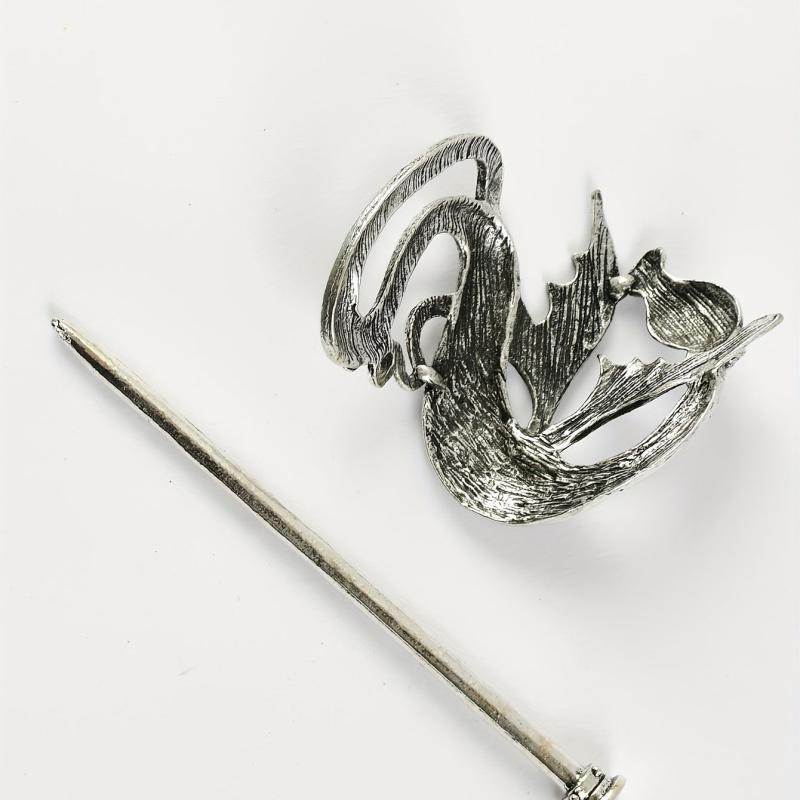 Vintage Dragon Hair Slide With Stick Alloy Headwear Non Slip Hair Accessory
