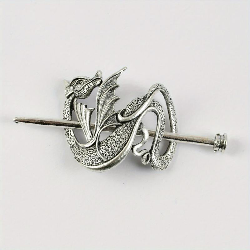 Vintage Dragon Hair Slide With Stick Alloy Headwear Non Slip Hair Accessory