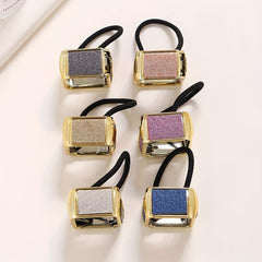 Glitter Ponytail Hair Tie Buckle Rubber Band Headwear