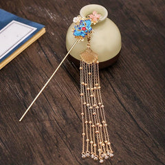 Chinese Style Hair Accessories Set Flower Hair Comb Hairpin Earrings Set