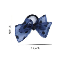 3pcs Polka Dot Bow Hair Tie Set Elastic Hair Accessories