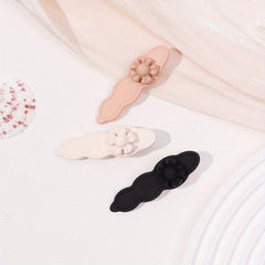 3pcs Wavy Hair Clip Flower Decor Duck Billed Clip