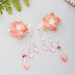 Chinese Tassel Flower Hair Clips Hanfu Hair Accessories 1pair