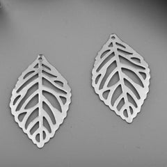 Gold Leaf Brushed Brass Charm Pendant for Jewelry Making