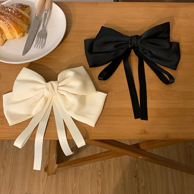 Bowknot Ribbon Hair Clip Back Head Hair Accessory for Women